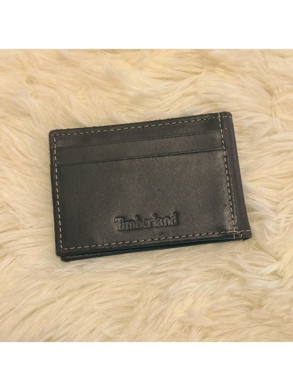 Mens Timberland Dark Brown Leather Bifold Wallet Money Clip One Size Vibe
